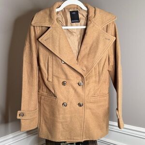 Azul Tan Double-Breasted Pea Coat Size Medium